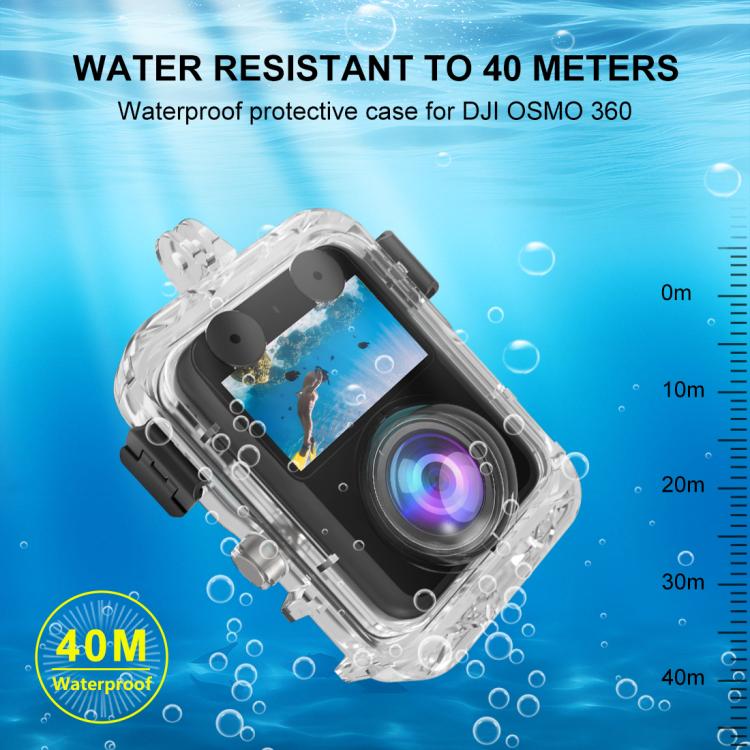 Custodia impermeabile per fotocamera DJI Osmo 360 PULUZ, resistente fino a 40 metri di profondità, per immersioni e immersioni., For DJI Osmo 360