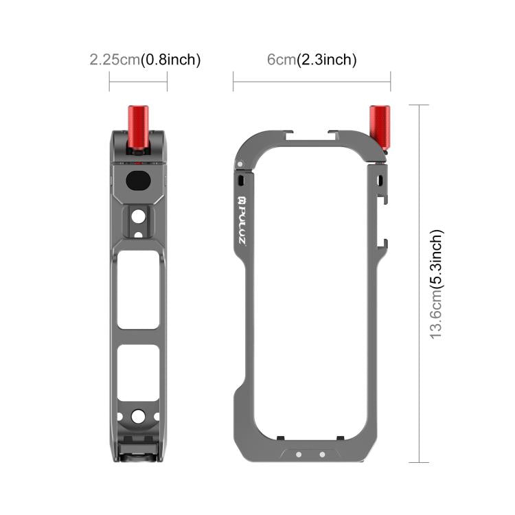 Telaio di espansione con gabbia protettiva in metallo PULUZ per Insta360 X4 Air, con basi a slitta e copriobiettivo., For Insta360 X4 Air Lens Cover