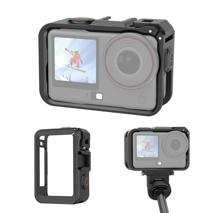Per DJI Osmo Action 6, gabbia in plastica PULUZ con adattatore di espansione verticale-orizzontale e slitta a caldo., Plastic Cage