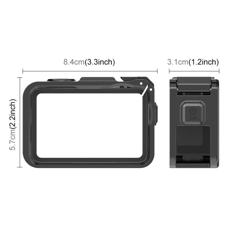 Per DJI Osmo Action 6, gabbia in plastica PULUZ con adattatore di espansione verticale-orizzontale e slitta a caldo., Plastic Cage