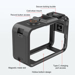 Per DJI Osmo Action 6, gabbia in plastica PULUZ con adattatore di espansione verticale-orizzontale e slitta a caldo., Plastic Cage