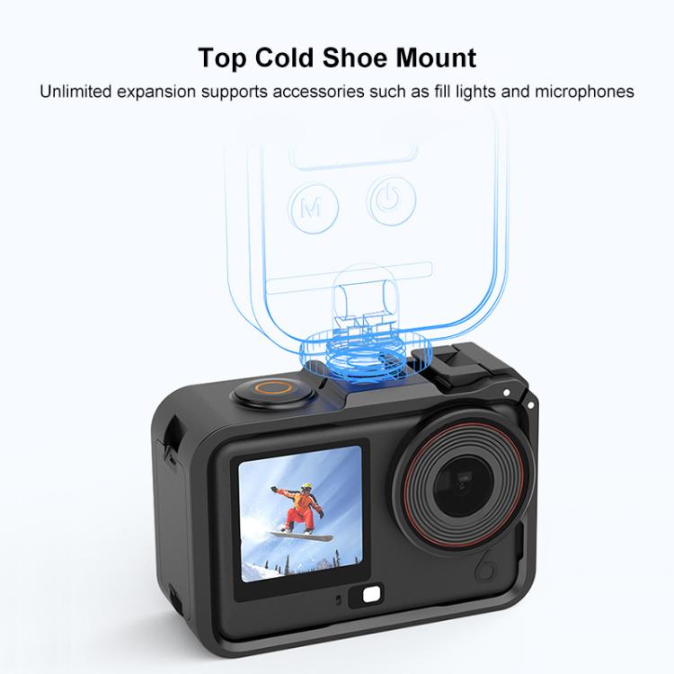 Per DJI Osmo Action 6, gabbia in plastica PULUZ con adattatore di espansione verticale-orizzontale e slitta a caldo., Plastic Cage
