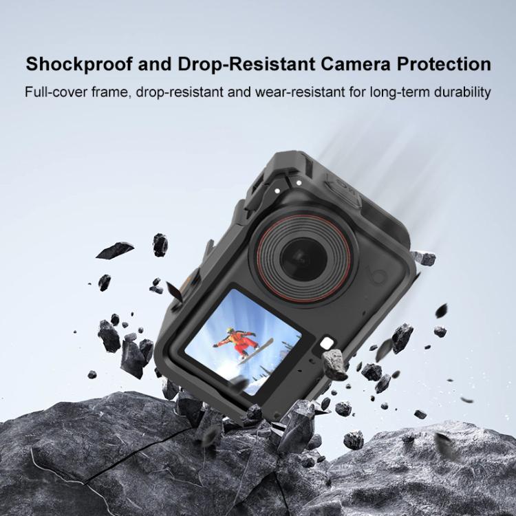 Per DJI Osmo Action 6, gabbia in plastica PULUZ con adattatore di espansione verticale-orizzontale e slitta a caldo., Plastic Cage