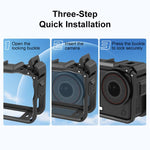 Per DJI Osmo Action 6, gabbia in plastica PULUZ con adattatore di espansione verticale-orizzontale e slitta a caldo., Plastic Cage