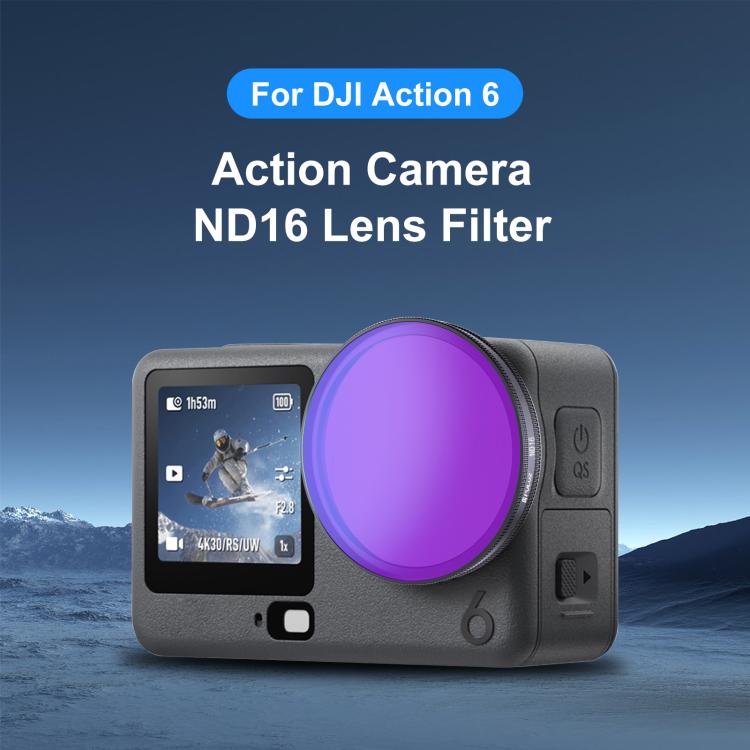Filtro ND16 per obiettivo per action camera DJI Osmo Action 6 PULUZ., ND16