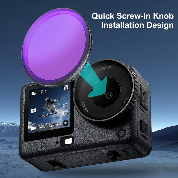 Filtro ND16 per obiettivo per action camera DJI Osmo Action 6 PULUZ., ND16