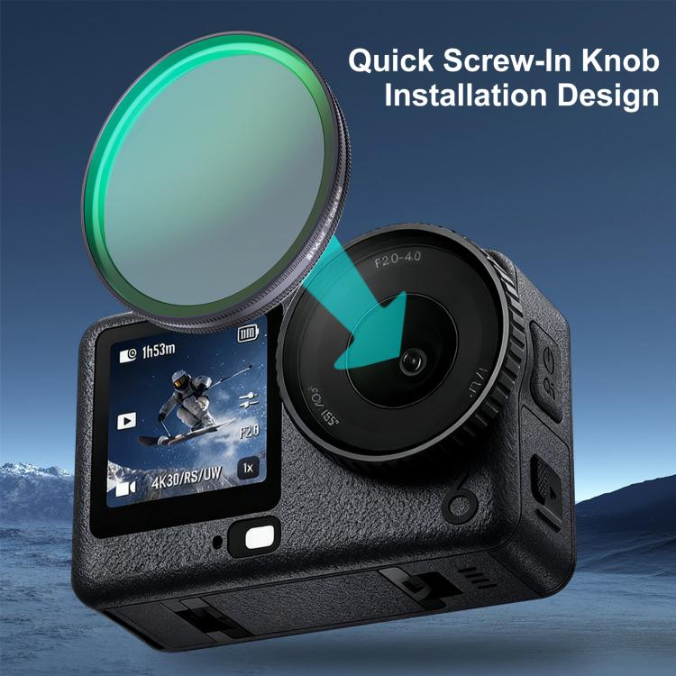 Filtro per obiettivo PULUZ Black Mist da 1/4" per action camera DJI Osmo Action 6 PULUZ., Black Mist 1/4