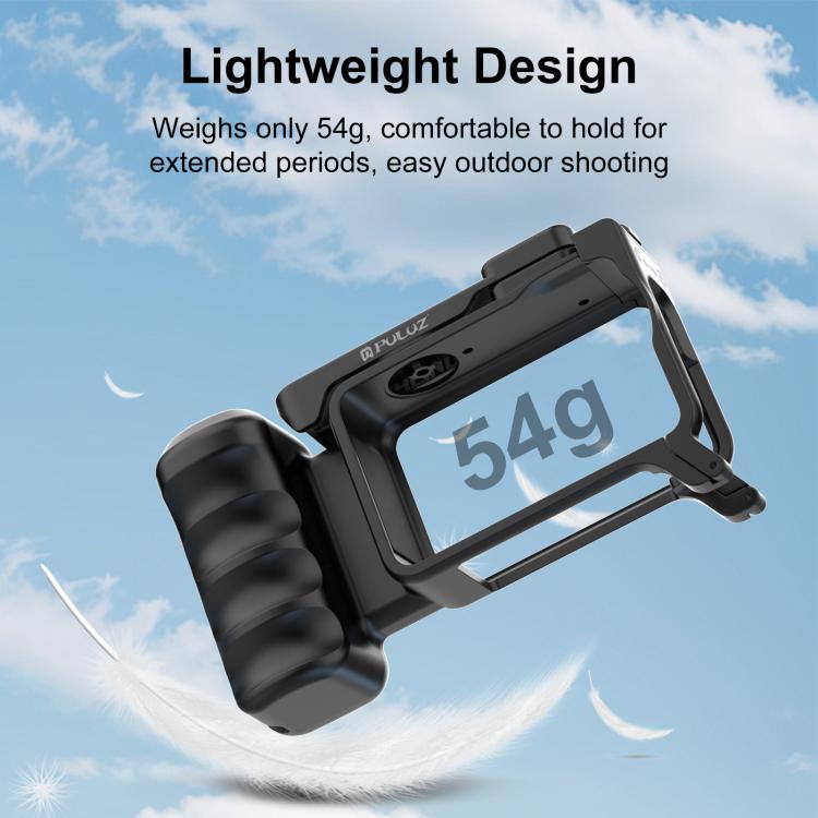 Impugnatura ergonomica PULUZ per fotografia di strada con telaio a gabbia e attacco a slitta per DJI Osmo Action 6., Street Photography Handle
