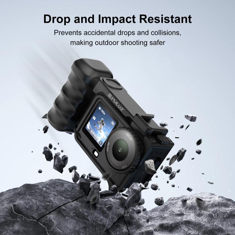 Impugnatura ergonomica PULUZ per fotografia di strada con telaio a gabbia e attacco a slitta per DJI Osmo Action 6., Street Photography Handle