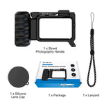 Impugnatura ergonomica PULUZ per fotografia di strada con telaio a gabbia e attacco a slitta per DJI Osmo Action 6., Street Photography Handle