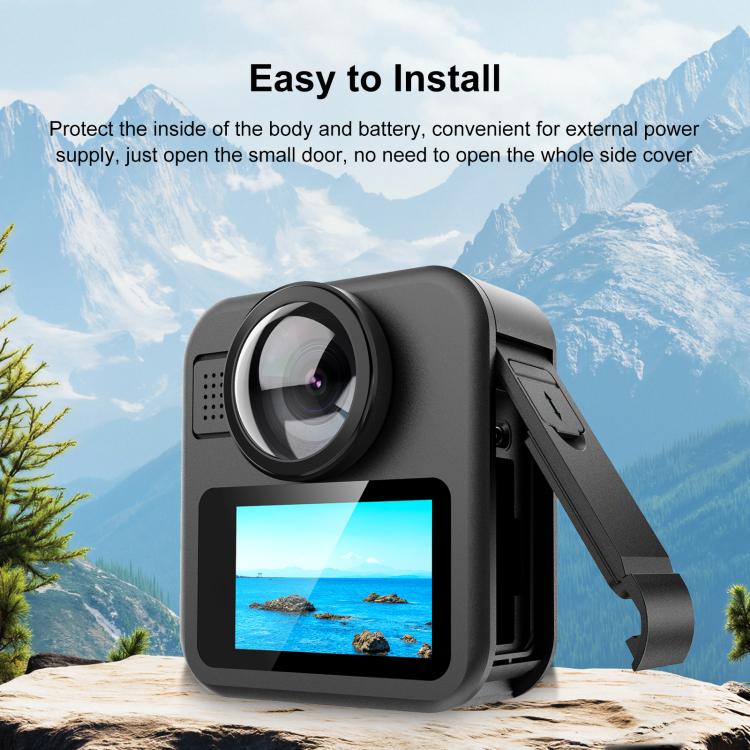 Coperchio dell'interfaccia laterale della batteria in ABS per GoPro MAX2 PULEZ, Side Interface Cover