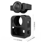 Custodia protettiva in silicone per GoPro MAX2 PULUZ con doppio copriobiettivo e cinturino., Body Case with Dual Lens Cap