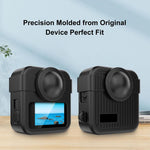 Custodia protettiva in silicone per GoPro MAX2 PULUZ con doppio copriobiettivo e cinturino., Body Case with Dual Lens Cap