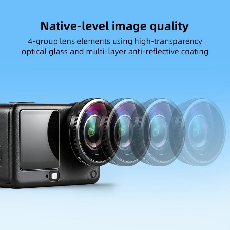 Obiettivo PULUZ FOV Boost da 185 gradi per DJI Osmo Action 6., For DJI Osmo Action 6
