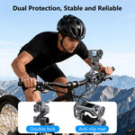 Supporto in lega di alluminio PULUZ per gimbal professionale a 3 vie per moto, biciclette e videocamere panoramiche e d'azione., Handlebar Aluminium Alloy Mount