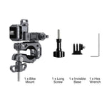 Supporto in lega di alluminio PULUZ per gimbal professionale a 3 vie per moto, biciclette e videocamere panoramiche e d'azione., Handlebar Aluminium Alloy Mount