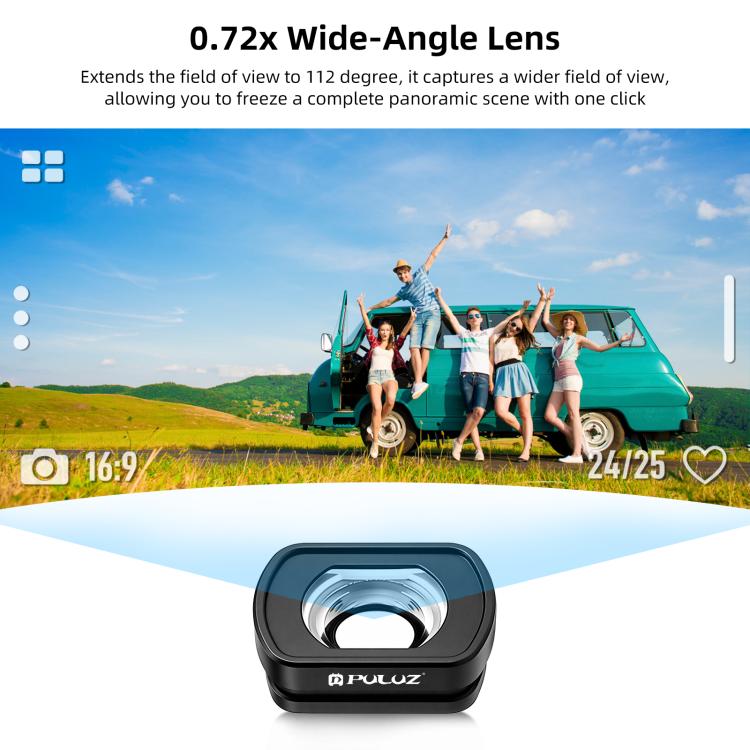 Filtro magnetico grandangolare da 112 gradi per obiettivo DJI Osmo Pocket 4/3, PULUZ For DJI Osmo Pocket 4 / 3