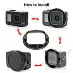 Anello adattatore per filtro UV PULUZ da 58 mm per GoPro MISSION 1 / 1 PRO, con copriobiettivo., Filter Adapter Ring