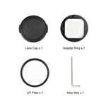 Anello adattatore per filtro UV PULUZ da 58 mm per GoPro MISSION 1 / 1 PRO, con copriobiettivo., Filter Adapter Ring