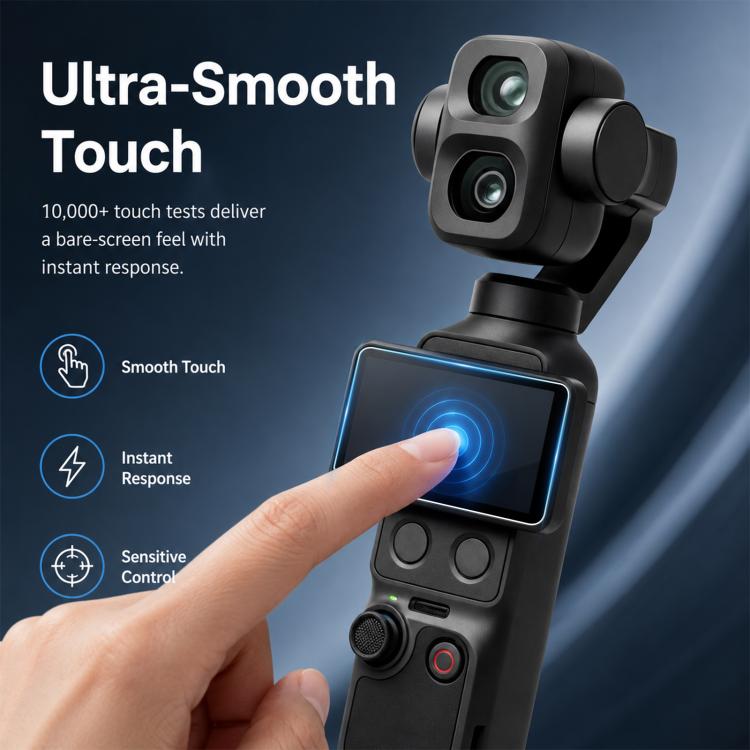 Pellicola protettiva in vetro temperato PULUZ 9H 2.5D HD per obiettivo e schermo per DJI OSMO Pocket 4P / XTRA Muse 2 Pro, For DJI OSMO Pocket 4P / XTRA Muse 2 Pro