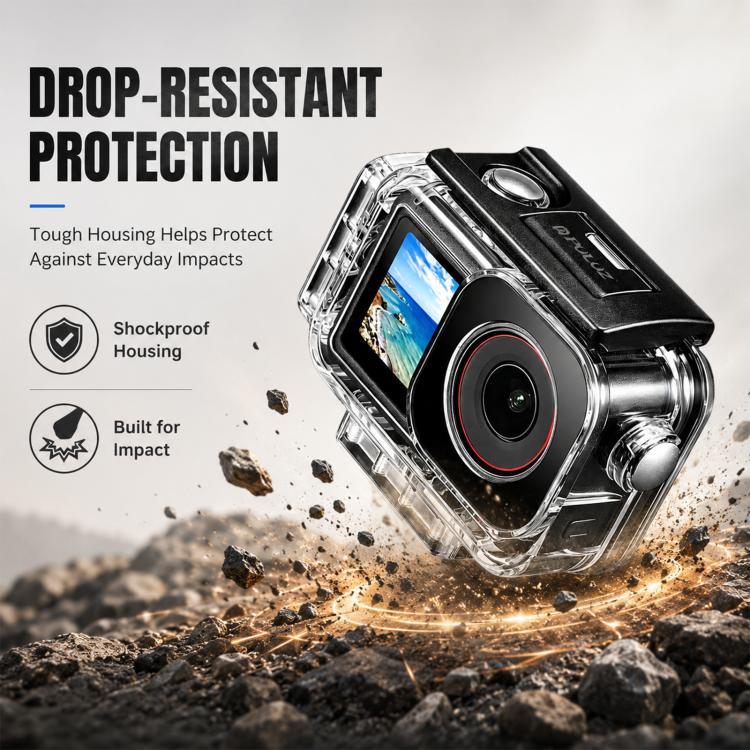 Custodia subacquea impermeabile PULUZ da 60 m per DJI Action 5 Pro / 4 / 3, For DJI Action 5 Pro / 4 / 3
