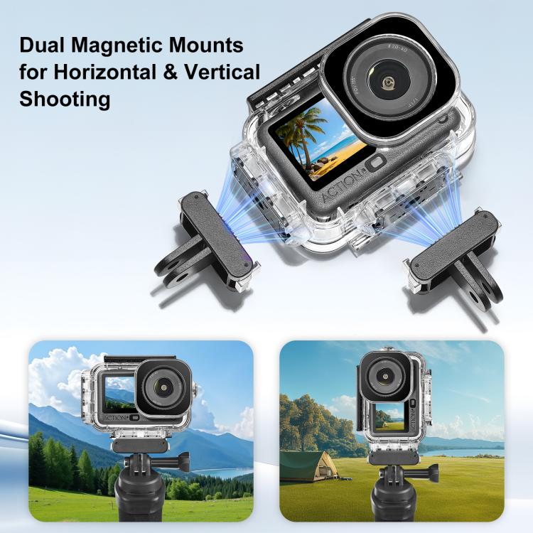 Custodia subacquea magnetica PULUZ impermeabile fino a 60 m per DJI Osmo Action 6, For DJI Osmo Action 6