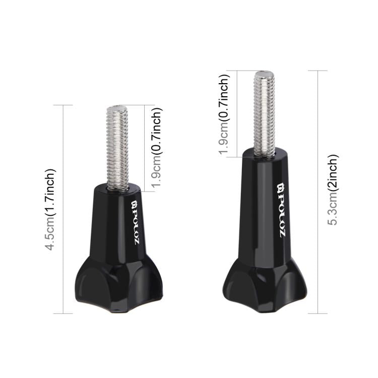 PULUZ Manopola in plastica Vite lunga standard + Vite corta per GoPro Hero11 Black / HERO10 Black / HERO9 Black /HERO8 / HERO7 /6 /5 /5 Session /4 Session /4 /3+ /3 /2 /1 / Max, DJI OSMOAzione e altre action camera, 2 Screws (Plastic)