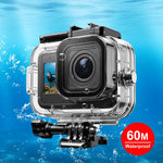 Custodia protettiva subacquea impermeabile fino a 60 m per GoPro MISSION 1 / 1 PRO PULUZ con fogli antiappannamento., For GoPro MISSION 1 / 1 PRO