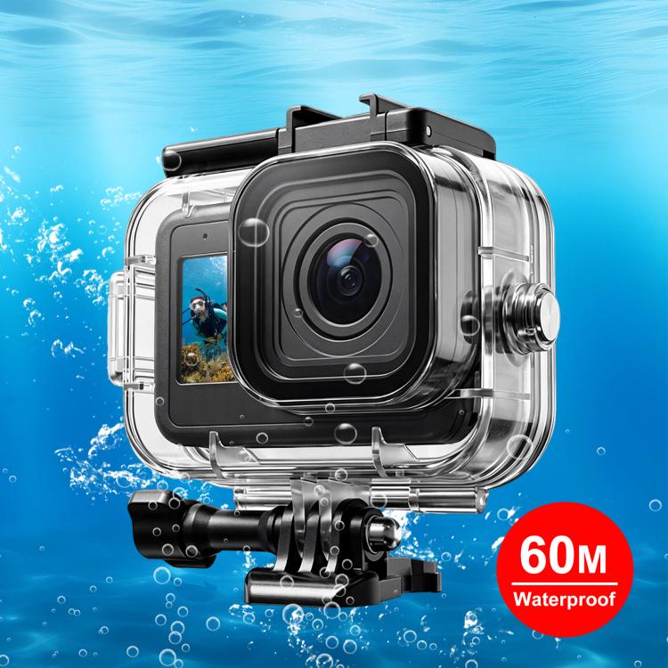 Custodia protettiva subacquea impermeabile fino a 60 m per GoPro MISSION 1 / 1 PRO PULUZ con fogli antiappannamento., For GoPro MISSION 1 / 1 PRO