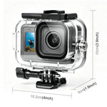Custodia protettiva subacquea impermeabile fino a 60 m per GoPro MISSION 1 / 1 PRO PULUZ con fogli antiappannamento., For GoPro MISSION 1 / 1 PRO