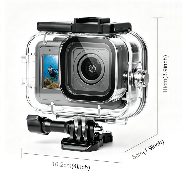 Custodia protettiva subacquea impermeabile fino a 60 m per GoPro MISSION 1 / 1 PRO PULUZ con fogli antiappannamento., For GoPro MISSION 1 / 1 PRO