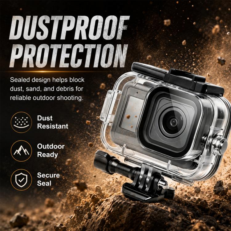 Custodia protettiva subacquea impermeabile fino a 60 m per GoPro MISSION 1 / 1 PRO PULUZ con fogli antiappannamento., For GoPro MISSION 1 / 1 PRO