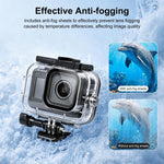 Custodia protettiva subacquea impermeabile fino a 60 m per GoPro MISSION 1 / 1 PRO PULUZ con fogli antiappannamento., For GoPro MISSION 1 / 1 PRO