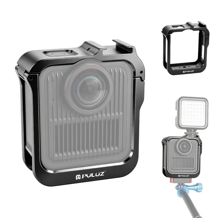 Gabbia metallica PULUZ per GoPro MAX2 con slitta a caldo e adattatore, Metal Camera Cage
