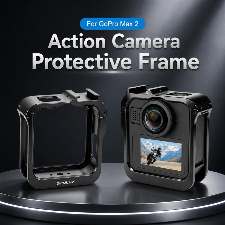 Gabbia metallica PULUZ per GoPro MAX2 con slitta a caldo e adattatore, Metal Camera Cage