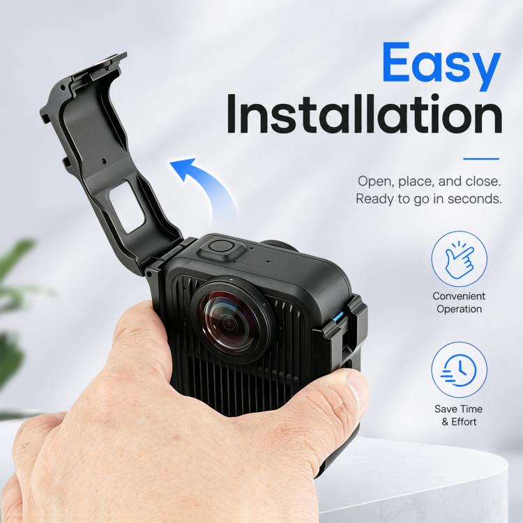 Gabbia metallica PULUZ per GoPro MAX2 con slitta a caldo e adattatore, Metal Camera Cage