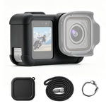 Custodia protettiva in silicone per corpo macchina GoPro MISSION 1 / 1 PRO PULUZ con copriobiettivo e cinturino, For GoPro MISSION 1 / 1 PRO Silicone Case