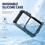 Custodia protettiva in silicone per corpo macchina GoPro MISSION 1 / 1 PRO PULUZ con copriobiettivo e cinturino, For GoPro MISSION 1 / 1 PRO Silicone Case
