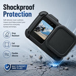Custodia protettiva in silicone per corpo macchina GoPro MISSION 1 / 1 PRO PULUZ con copriobiettivo e cinturino, For GoPro MISSION 1 / 1 PRO Silicone Case