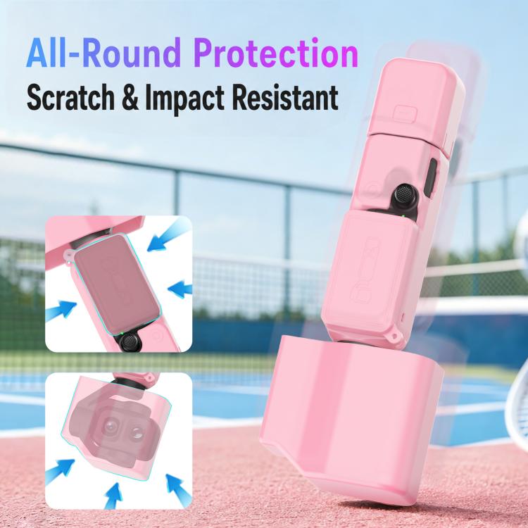 Per DJI Osmo Pocket 4P PULUZ 5 in 1 Corpo Obiettivo Impugnatura Schermo Cover in silicone con cordino anti-smarrimento