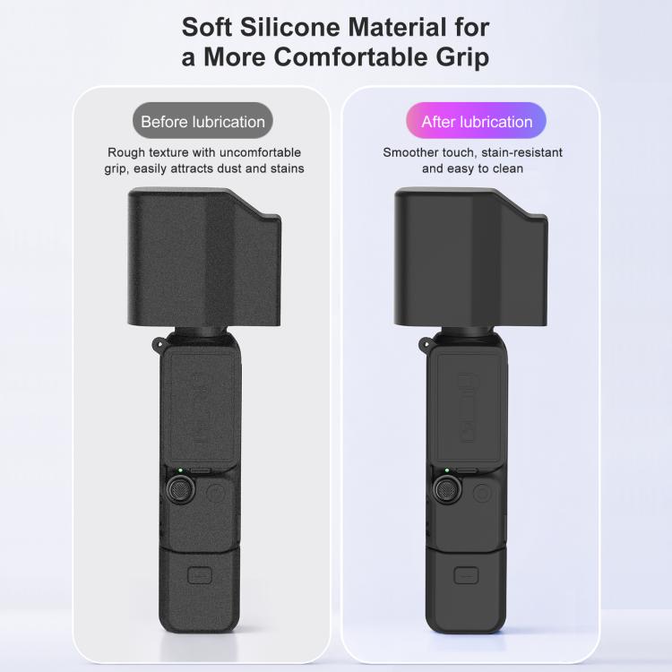 Per DJI Osmo Pocket 4P PULUZ 5 in 1 Corpo Obiettivo Impugnatura Schermo Cover in silicone con cordino anti-smarrimento