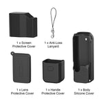 Per DJI Osmo Pocket 4P PULUZ 5 in 1 Corpo Obiettivo Impugnatura Schermo Cover in silicone con cordino anti-smarrimento