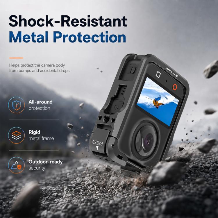 Telaio di espansione con gabbia protettiva in lega di alluminio PULUZ con copriobiettivo per DJI Osmo 360 II., For DJI Osmo 360 II / 360 Protective Cage