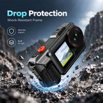 For DJI Osmo Action 5 Pro PULUZ Metal Camera Cage Expansion Adapter with Handle Grip & Lens Cap & Cold Shoes, For DJI Osmo Action 5 Pro