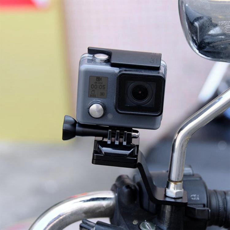 PULUZ Supporto fisso per moto in lega di alluminio con adattatore per treppiede e vite per GoPro Hero11 Black / HERO10 Black /9 Black /8 Black /7 /6 /5 /5 Session /4 Session /4 /3+ /3 /2 /1, DJIOsmo Action e altre action camera, Fixed Mount 2 (Black)  ...