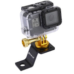 PULUZ Supporto fisso per moto in lega di alluminio con adattatore per treppiede e vite per GoPro Hero11 Black / HERO10 Black /9 Black /8 Black /7 /6 /5 /5 Session /4 Session /4 /3+ /3 /2 /1, DJIOsmo Action e altre action camera, Fixed Mount 2 (Black)  ...
