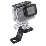 PULUZ Supporto fisso per moto in lega di alluminio con adattatore per treppiede e vite per GoPro Hero11 Black / HERO10 Black /9 Black /8 Black /7 /6 /5 /5 Session /4 Session /4 /3+ /3 /2 /1, DJIOsmo Action e altre action camera, Fixed Mount 2 (Black)  ...