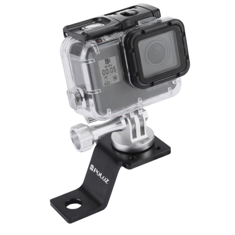 PULUZ Supporto fisso per moto in lega di alluminio con adattatore per treppiede e vite per GoPro Hero11 Black / HERO10 Black /9 Black /8 Black /7 /6 /5 /5 Session /4 Session /4 /3+ /3 /2 /1, DJIOsmo Action e altre action camera, Fixed Mount 2 (Black)  ...