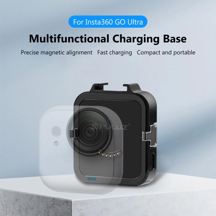 Base di trasmissione dati PULuz per Insta360 GO Ultra, base di ricarica multifunzionale, Charging Base