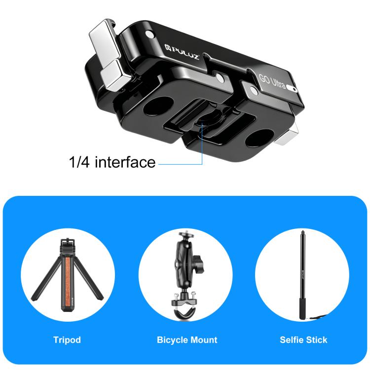 Per Insta360 GO Ultra, supporto magnetico in metallo a sgancio rapido PULUZ, For Insta360 GO Ultra Zinc Alloy